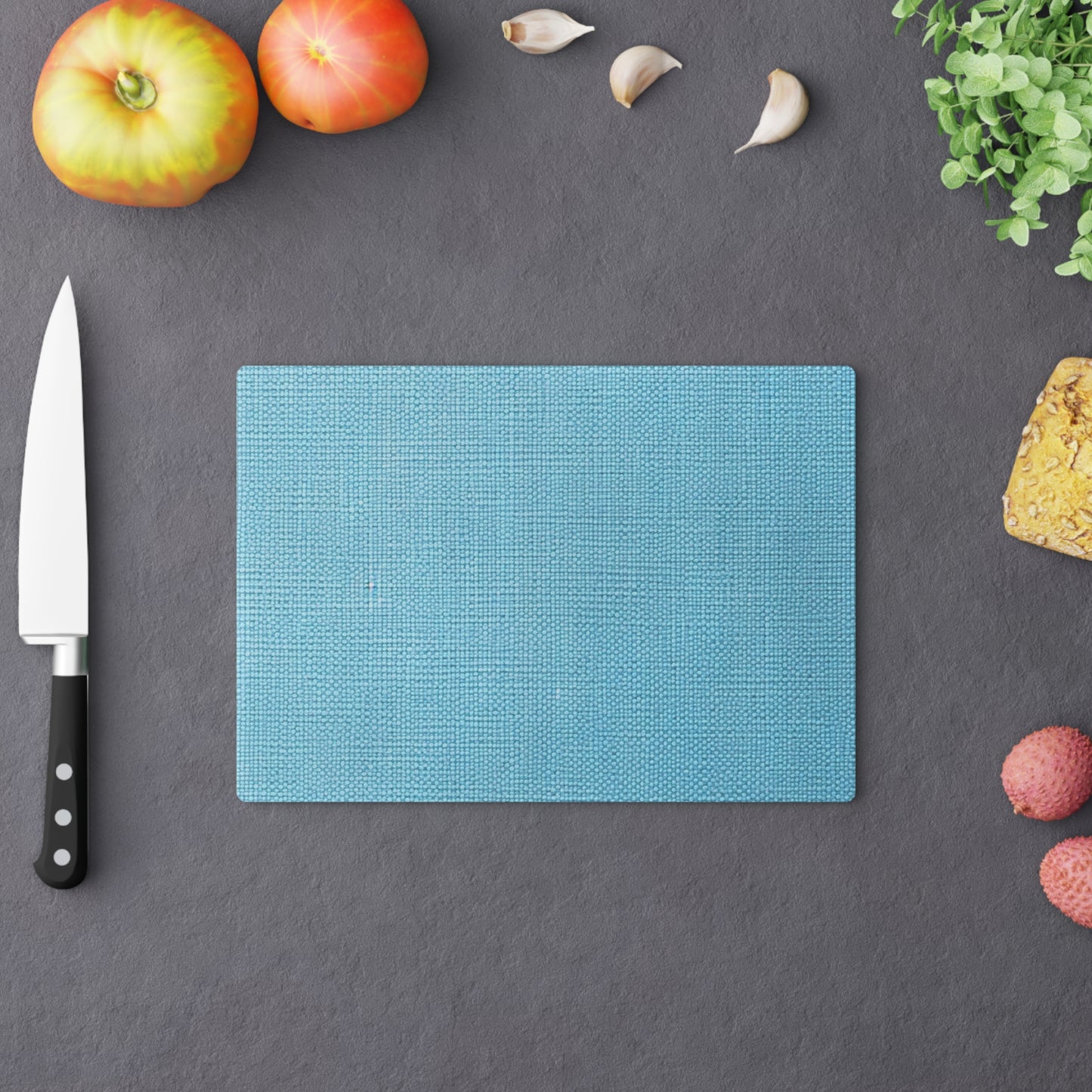 Bright Aqua Teal: Denim-Inspired Refreshing Blue Summer Fabric - Cutting Board