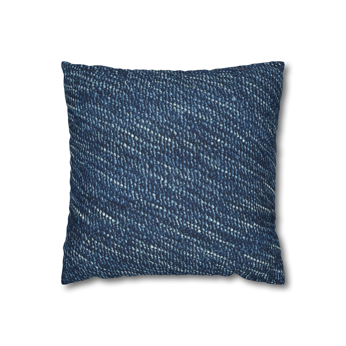 Denim-Inspired Design - Distinct Textured Fabric Pattern - Spun Polyester Square Pillow Case