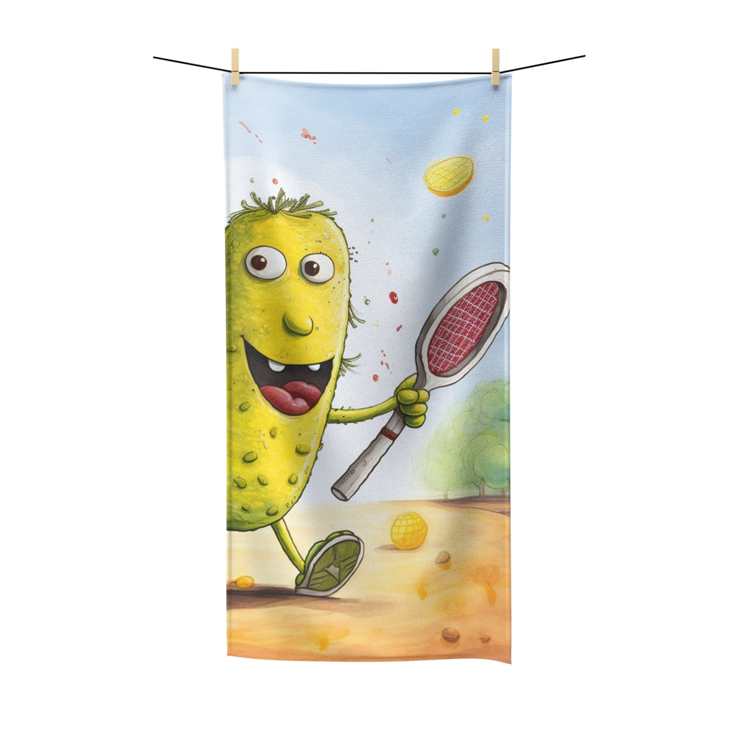 Pickleball Play: Pickle Sport Action Game, Fast Dink Ball - Polycotton Towel