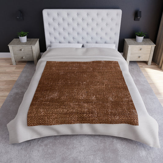 Luxe Dark Brown: Denim-Inspired, Distinctively Textured Fabric - Crushed Velvet Blanket