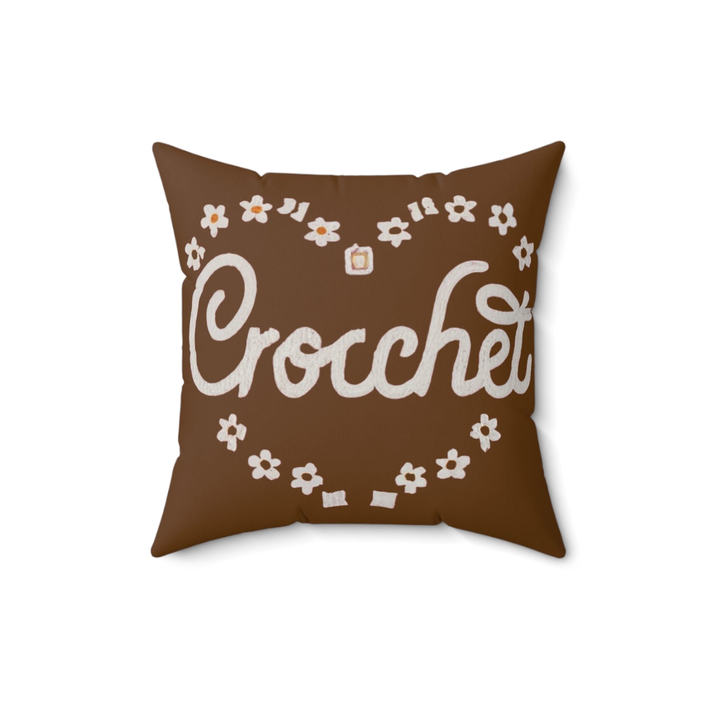 Crochet Heart Hobby Passion Gift Love Design - Spun Polyester Square Pillow