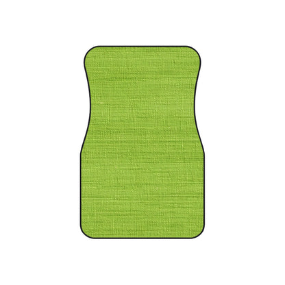 Lush Grass Neon Green: Denim-Inspired, Springtime Fabric Style - Car Mats (Set of 4)