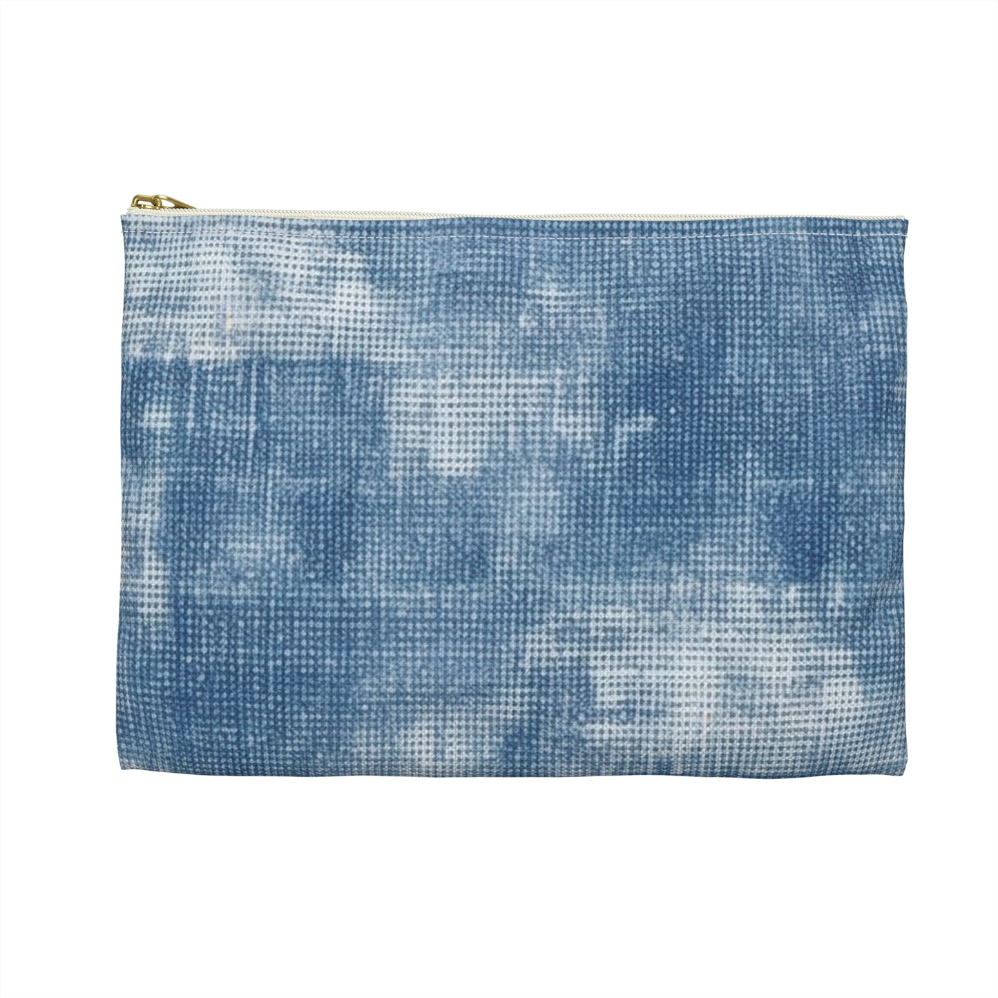 Faded Blue Washed-Out: Denim-Inspired, Style Fabric - Accessory Pouch