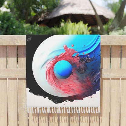 Yin Yang Symbol, Colorful Paint Style - Artistic Decor - Boho Beach Cloth