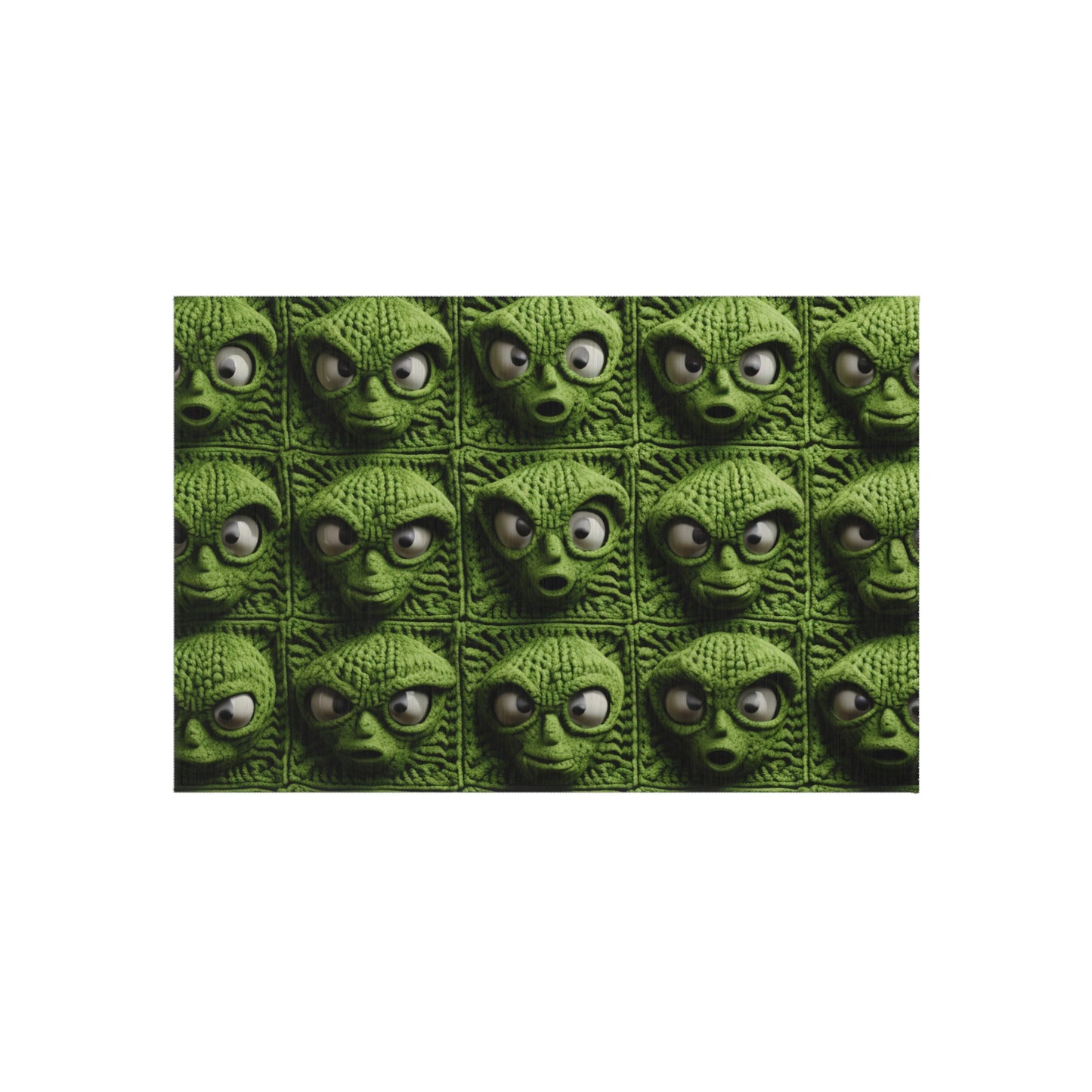 Alien Granny Square Crochet - Galacitc Space Sci fi Fantasy Theme - Outdoor Rug