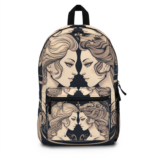 Duality of Gemini - Expressive Twins Zodiac Astrology - Backpack