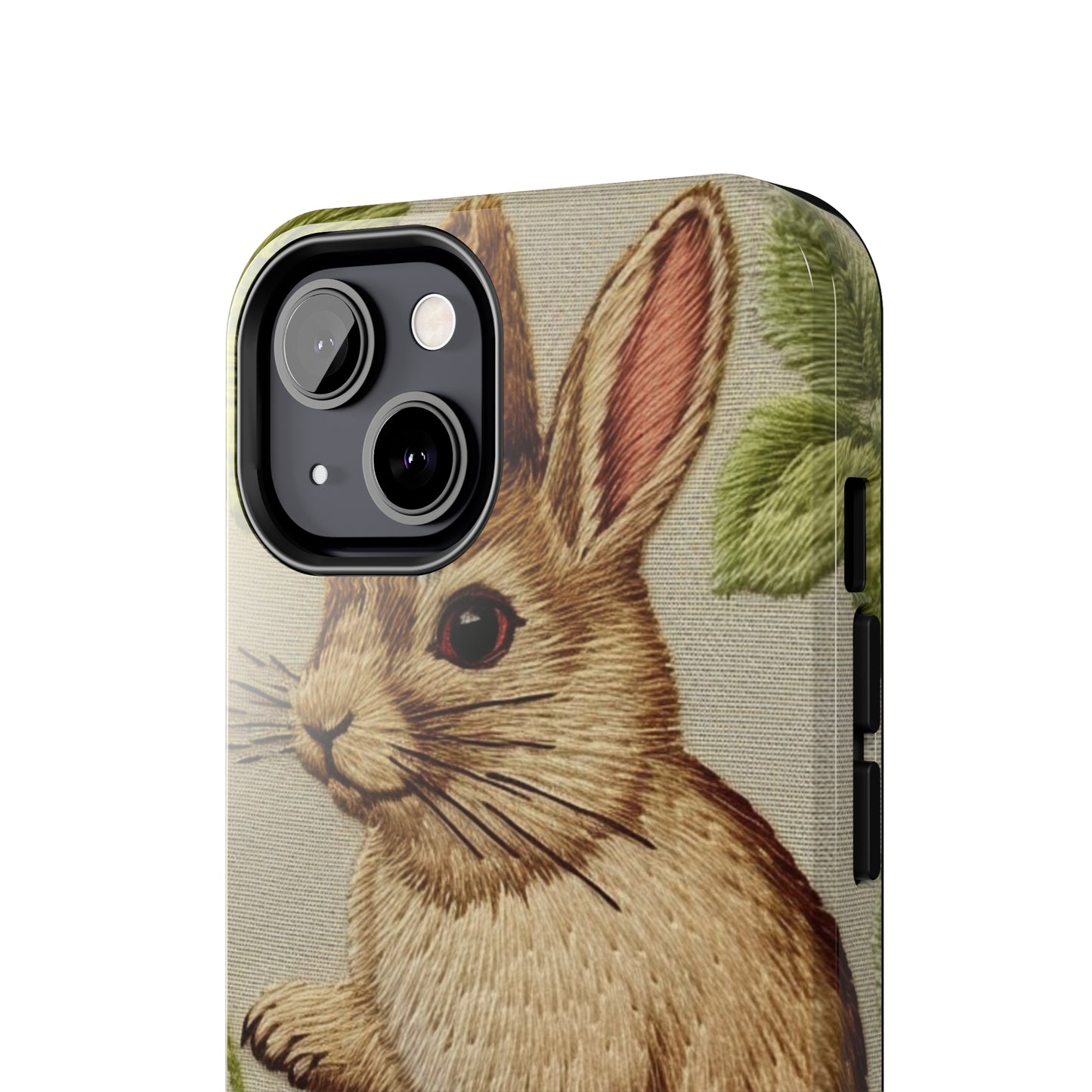 Strawberry Bunny Rabit - Embroidery Style - Strawberries Fruit Munchies - Easter Gift - Tough Phone Cases