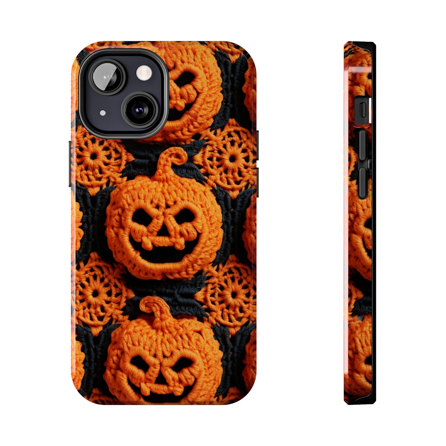 Halloween Crochet Pumpkin Scary Horror Festive Holiday Pattern - Tough Phone Cases