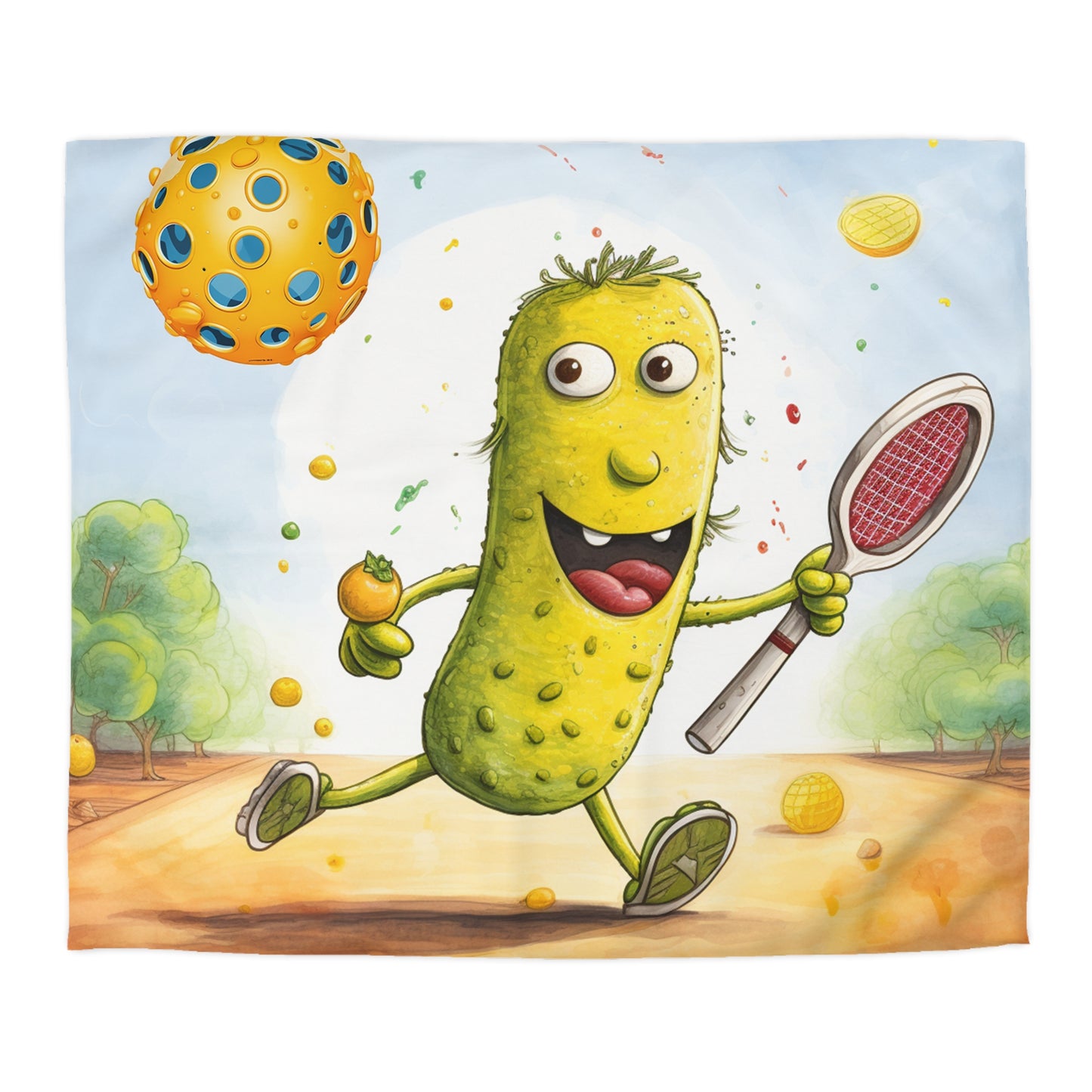 Pickleball Play: Pickle Sport Action Game, Fast Dink Ball - Microfiber Duvet Cover