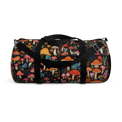 Fairy-Tale Fungi: Whimsical Assorted Mushroom Pattern Design Duffel Bag