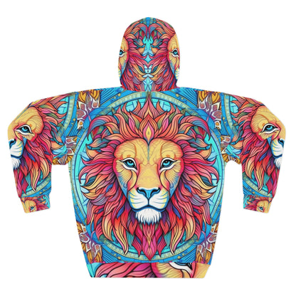 Astrological Leo - Cosmic Zodiac Constellation, Lion Symbol Art - Unisex Pullover Hoodie (AOP)