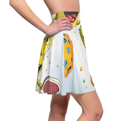 Pickleball Play: Pickle Sport Action Game, Fast Dink Ball - Women's Skater Skirt (AOP)