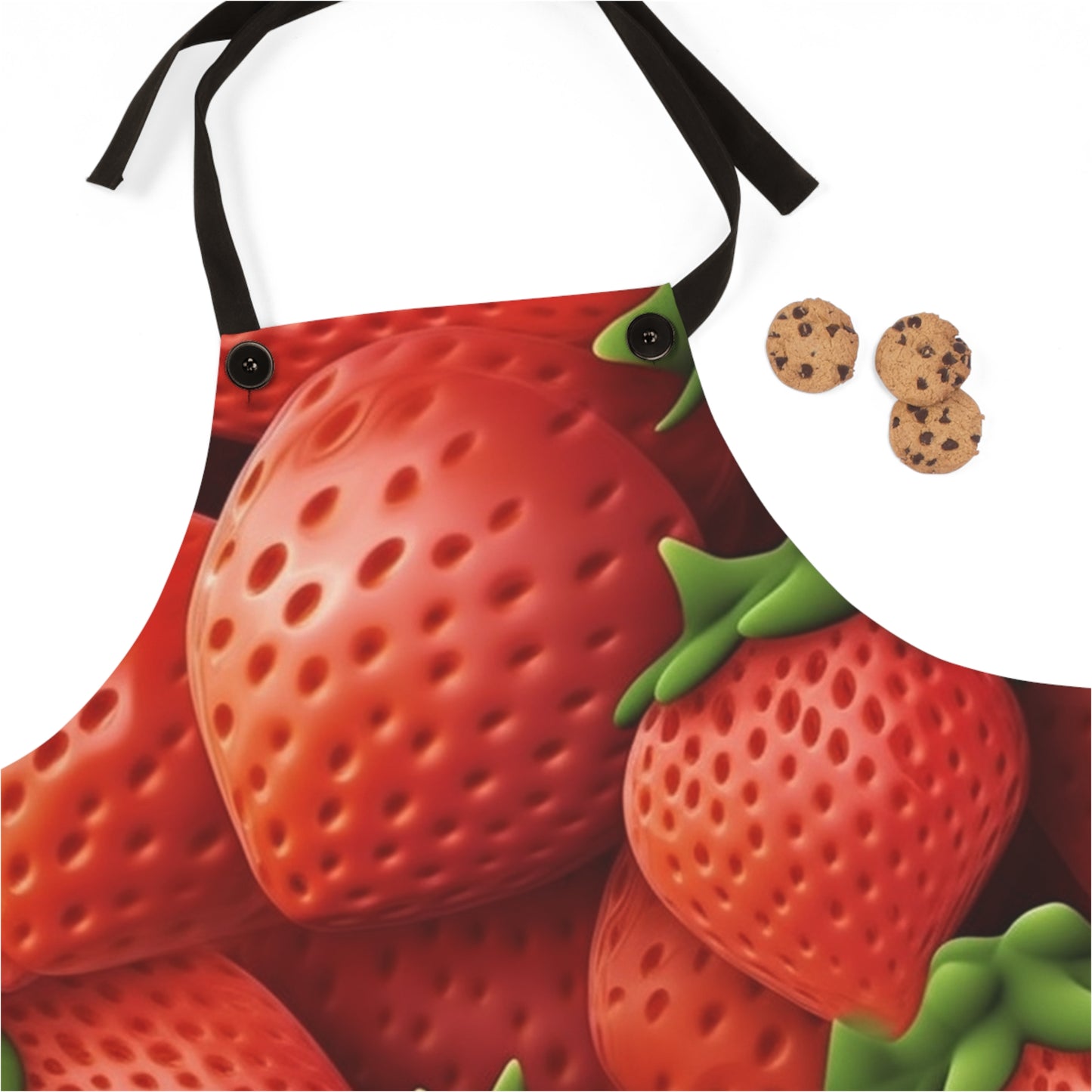 Garden Strawberries- Wild Sweet Gourmet - Farm Growing Ripe Red Fruit -Apron (AOP)