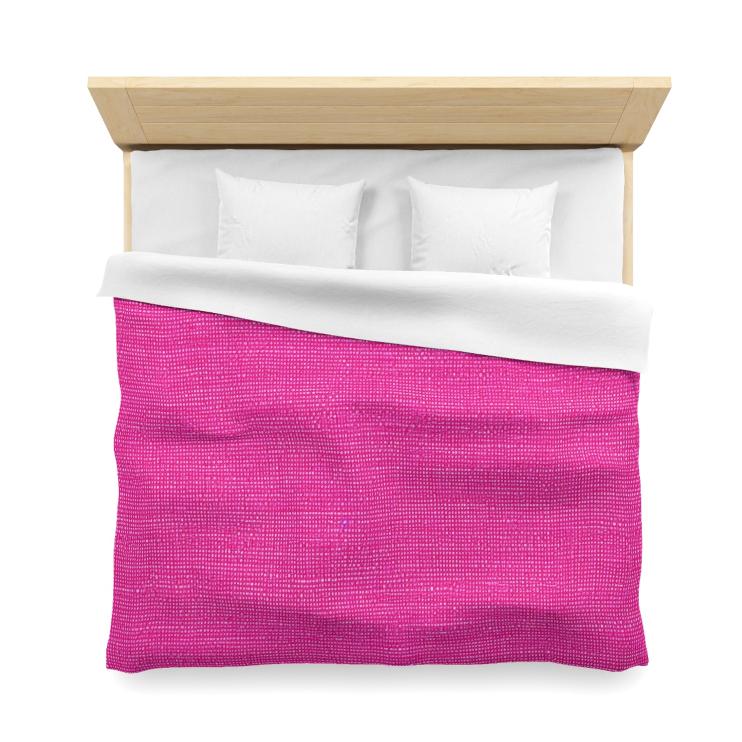 Hot Neon Pink Doll Like: Denim-Inspired, Bold & Bright Fabric - Microfiber Duvet Cover