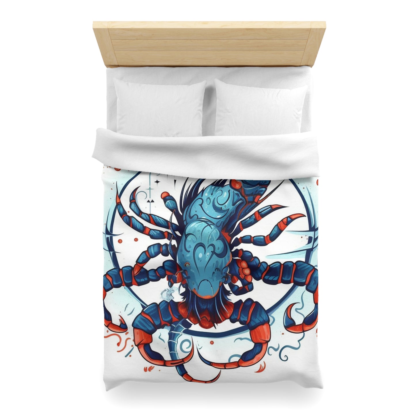 Cute Scorpio Zodiac Sign - Big Claws, Long Tail Cosmic Astrology Symbol - Microfiber Duvet Cover