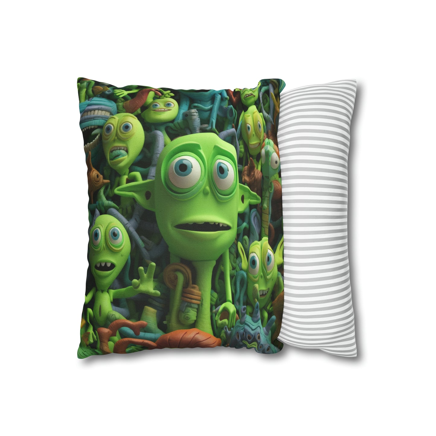 Toy Alien Story Space Character Galactic UFO Anime Cartoon - Spun Polyester Square Pillow Case