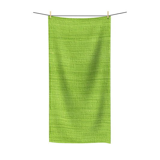 Lush Grass Neon Green: Denim-Inspired, Springtime Fabric Style - Polycotton Towel