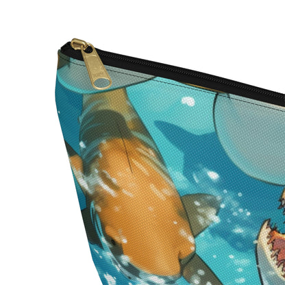 Tiger Shark: Ocean Marine Wildlife - Underwater - Accessory Pouch w T-bottom