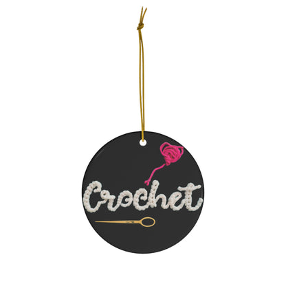 Crochet Love Gift - Heartfelt Fabric Fashion Collector Style - Ceramic Ornament, 4 Shapes