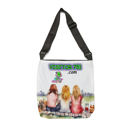 Visitor751 Advertisement Alien UFO Galactic Space - Adjustable Tote Bag (AOP)