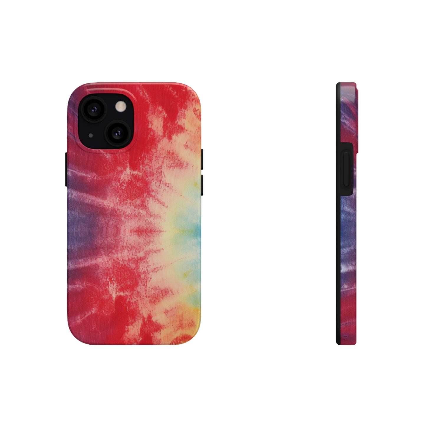 Rainbow Tie-Dye Denim: Vibrant Multi-Color, Fabric Design Spectacle - Tough Phone Cases