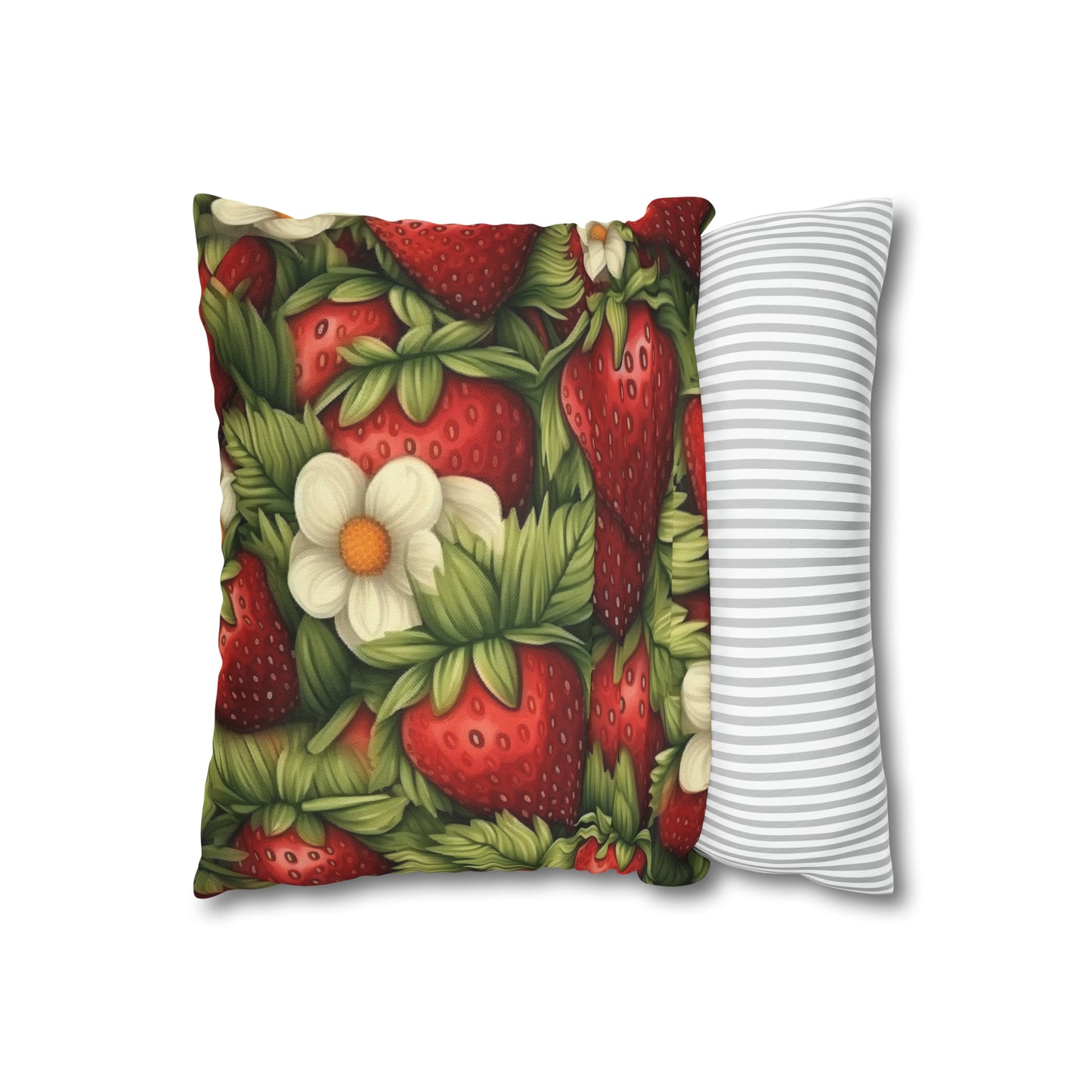 Strawberry Euphoria: The Ultimate Guide to Celebrating Life's Sweetest BerrySpun Polyester Square Pillow Case