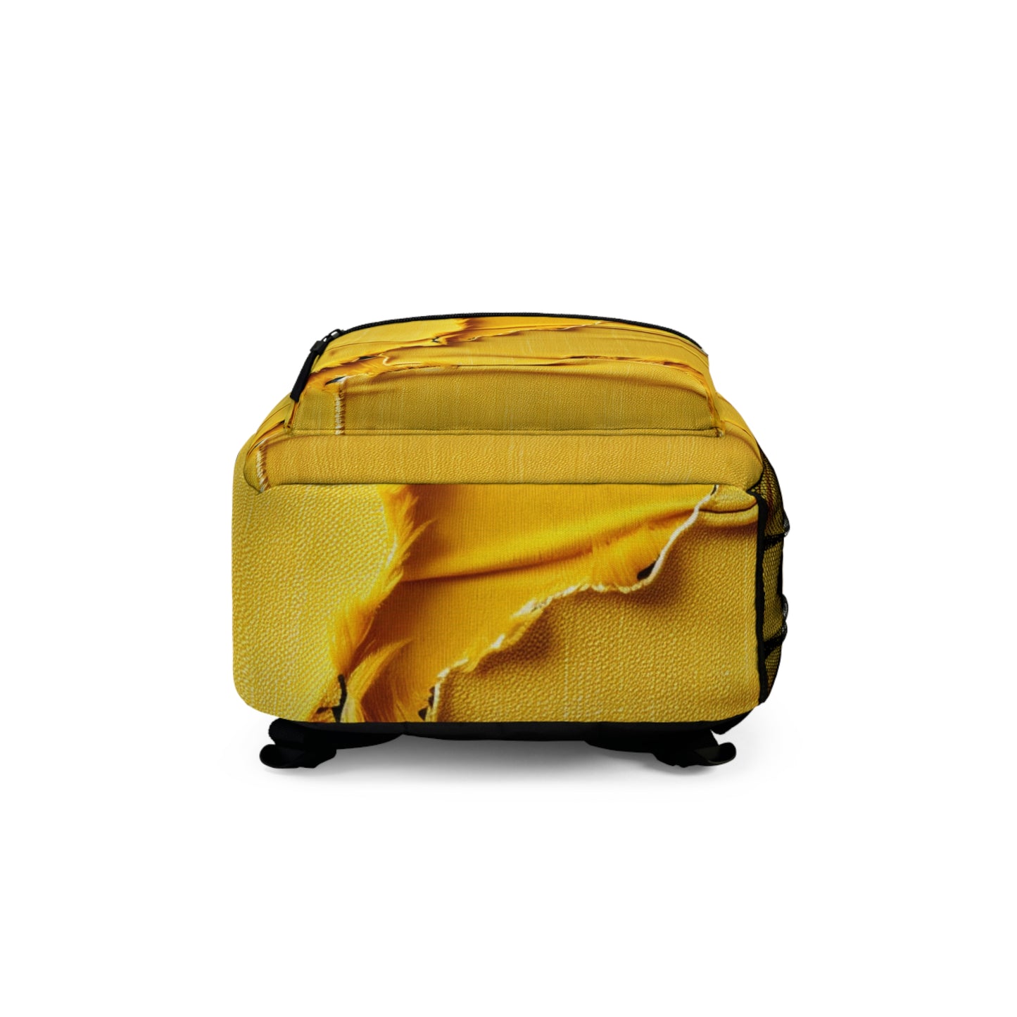 Banana Yellow Lemon: Bold Distressed, Denim-Inspired Fabric - Backpack