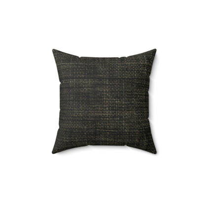 Sophisticated Seamless Texture - Black Denim-Inspired Fabric - Spun Polyester Square Pillow