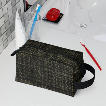 Sophisticated Seamless Texture - Black Denim-Inspired Fabric - Toiletry Bag