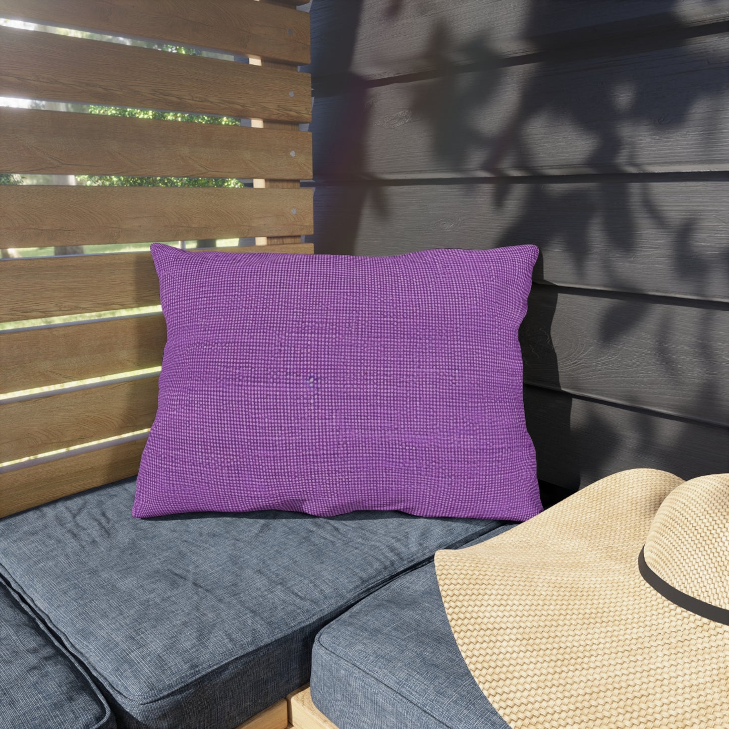 Hyper Iris Orchid Red: Denim-Inspired, Bold Style - Outdoor Pillows