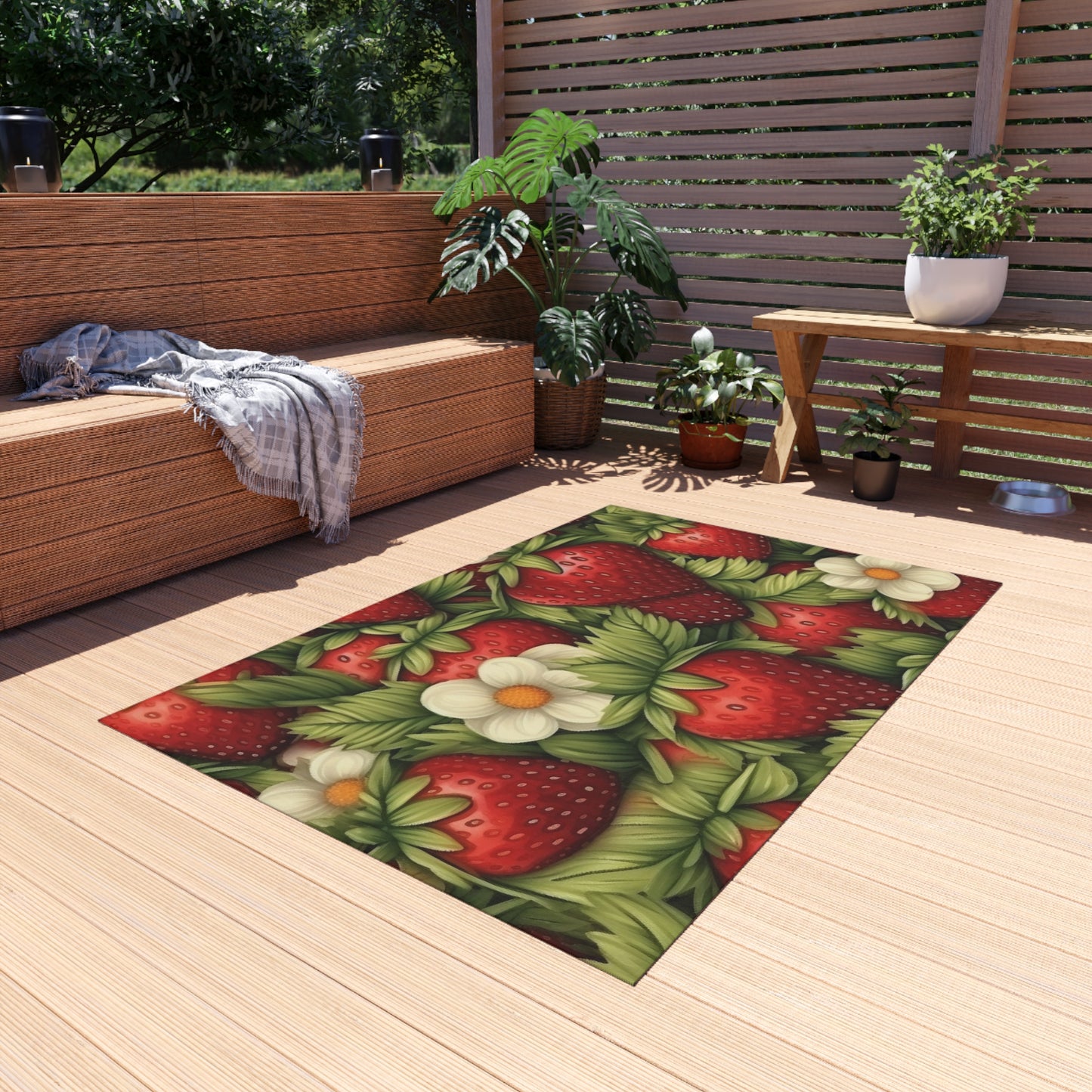 Strawberry Euphoria: The Ultimate Guide to Celebrating Life's Sweetest BerryOutdoor Rug