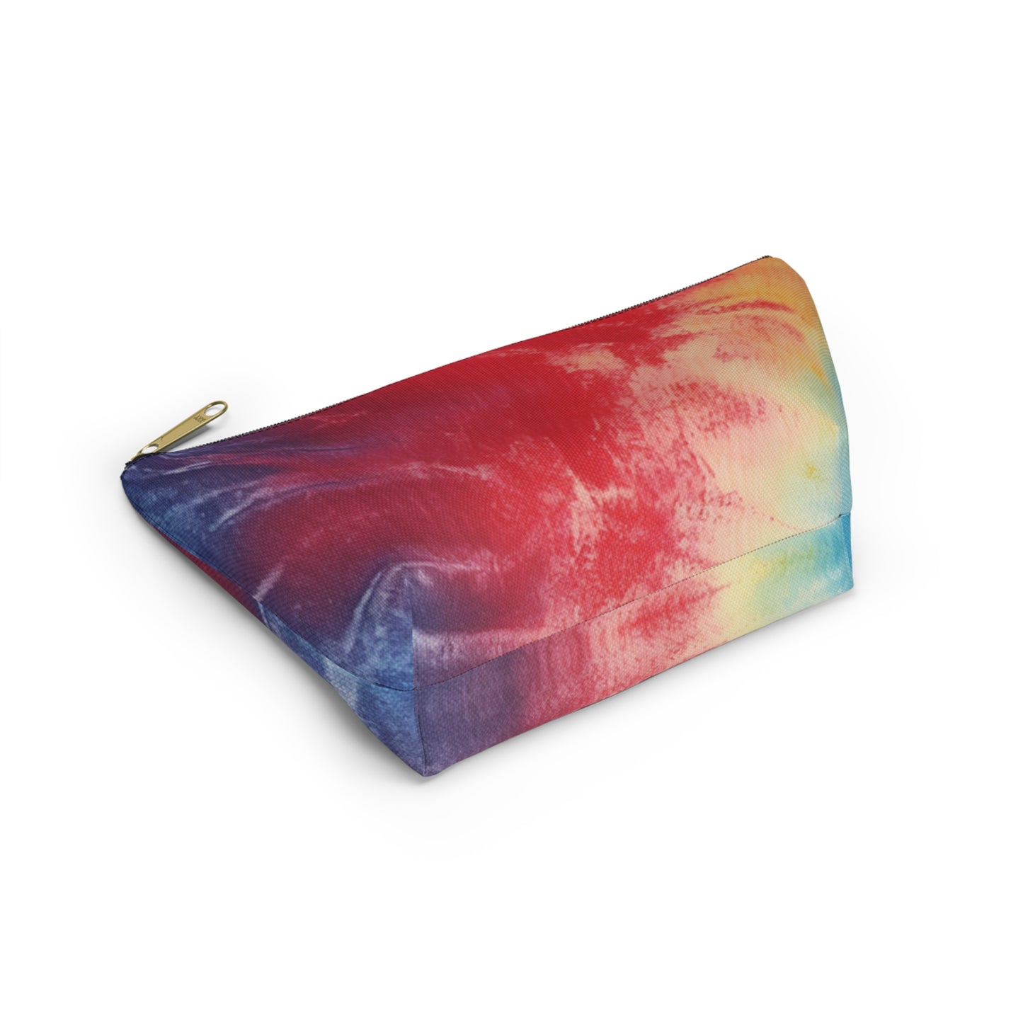 Rainbow Tie-Dye Denim: Vibrant Multi-Color, Fabric Design Spectacle - Accessory Pouch w T-bottom