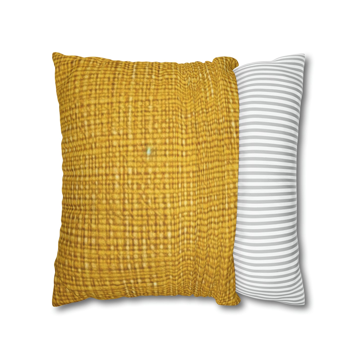 Radiant Sunny Yellow: Denim-Inspired Summer Fabric - Spun Polyester Square Pillow Case