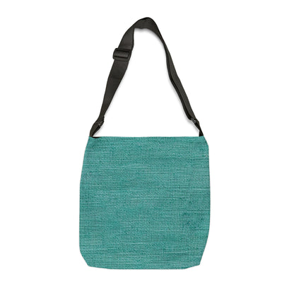 Quality Mint Turquoise Denim Fabric Deisgn, Stylish Material - Adjustable Tote Bag (AOP)