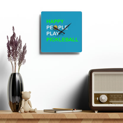 Happy People Play Pickleball - Acrylic Wall Clock