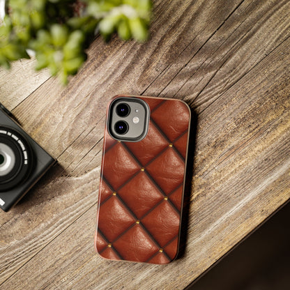 Brown Leather Cognac Pattern Rugged Durable Design Style - Tough Phone Cases