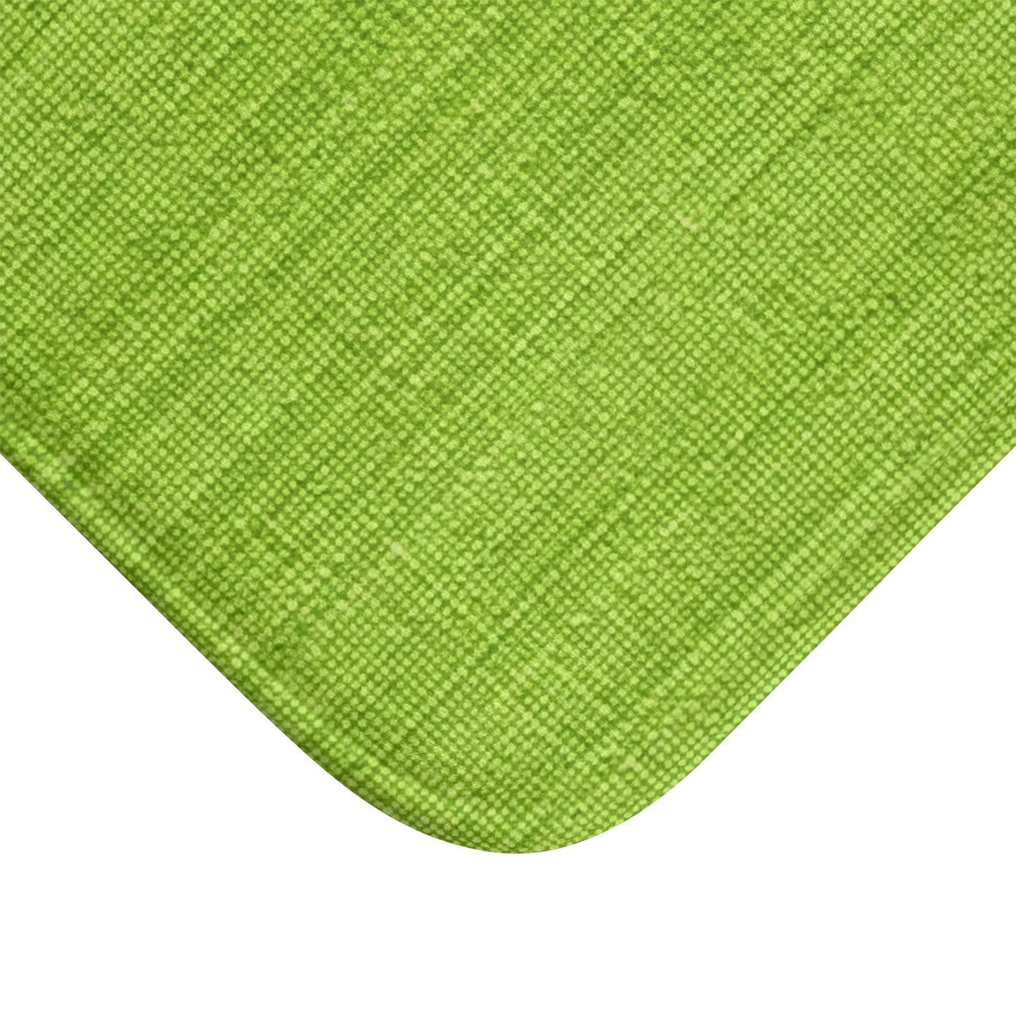 Lush Grass Neon Green: Denim-Inspired, Springtime Fabric Style - Bath Mat