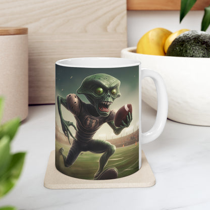 Alien Football Space Sport Game Stadium Athlete Galaxy Player - Ceramic Mug 11oz