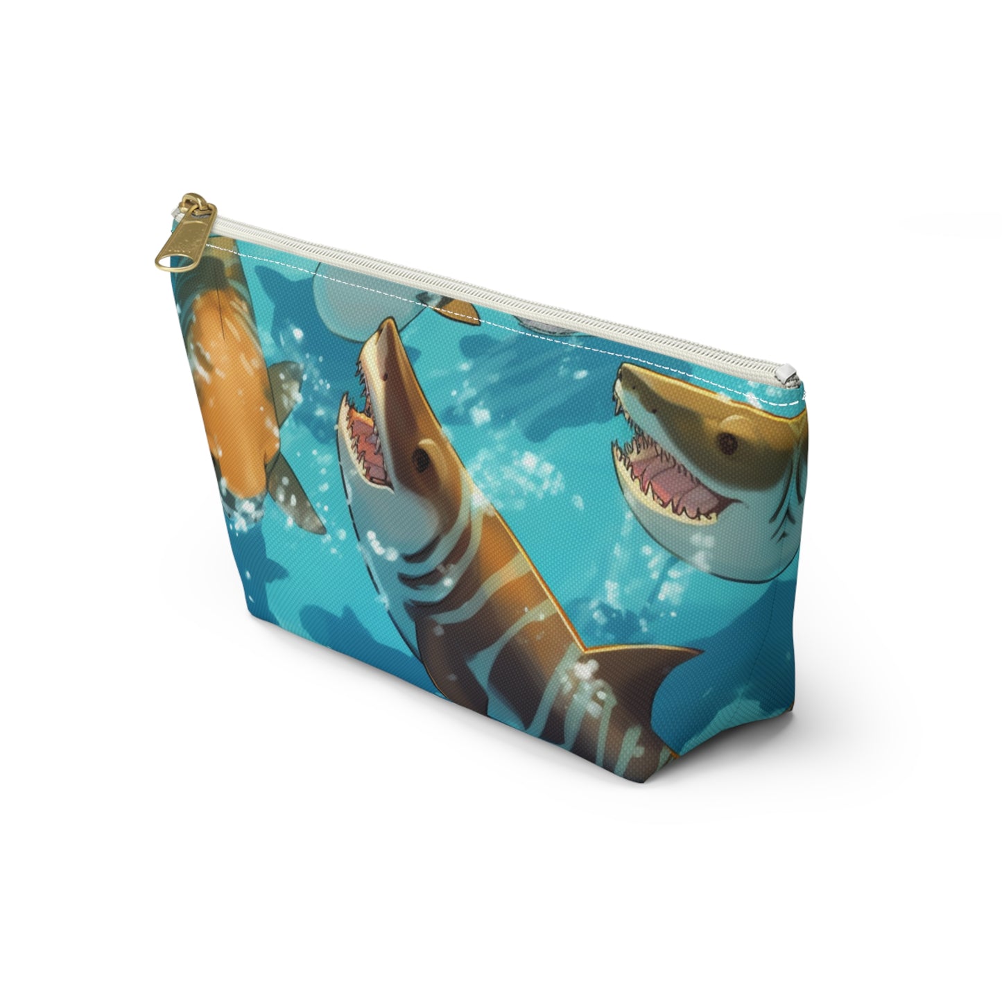 Tiger Shark: Ocean Marine Wildlife - Underwater - Accessory Pouch w T-bottom