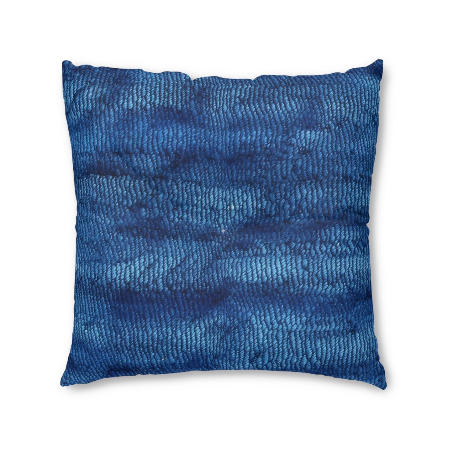 Blue Spectrum: Denim-Inspired Fabric Light to Dark - Tufted Floor Pillow, Square