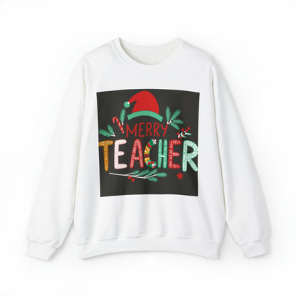 Merry Teacher Winter Holiday - Unisex Heavy Blend™ Crewneck Sweatshirt