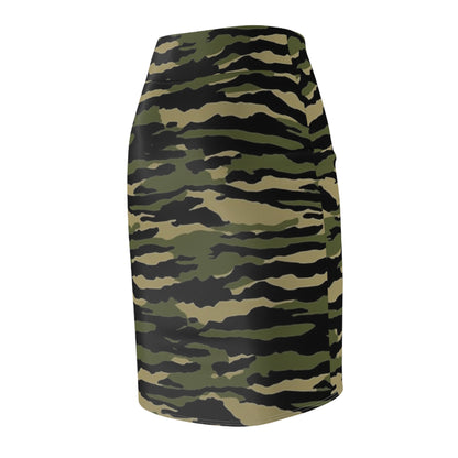 Tiger Stripe Camouflage: Military Style - Women's Pencil Skirt (AOP)