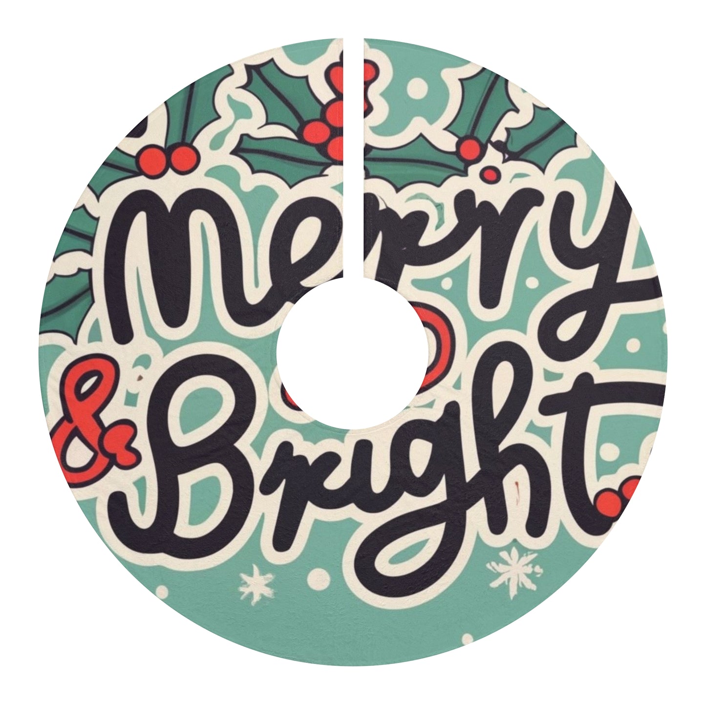 Merry and Bright Christmas Theme Holiday - Christmas Tree Skirts