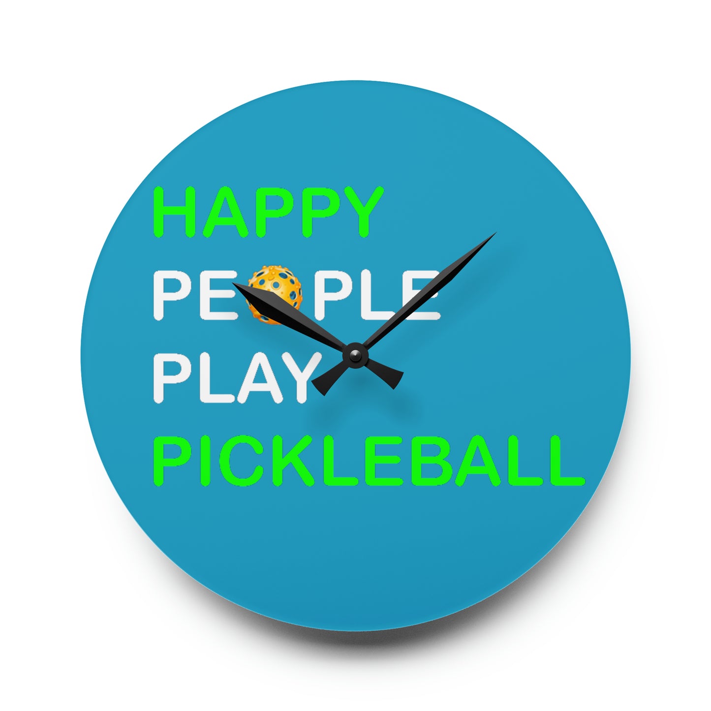 Happy People Play Pickleball - Acrylic Wall Clock