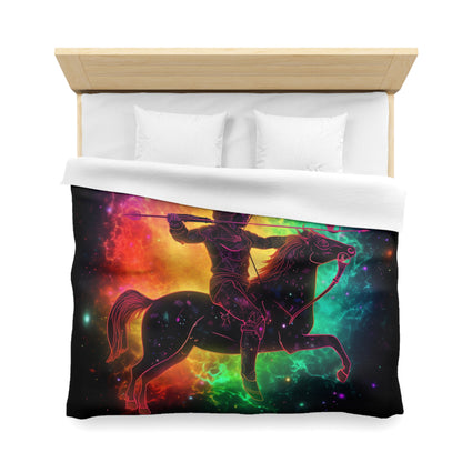 Colorful Sagittarius Zodiac Sign - Star Universe Theme - Microfiber Duvet Cover