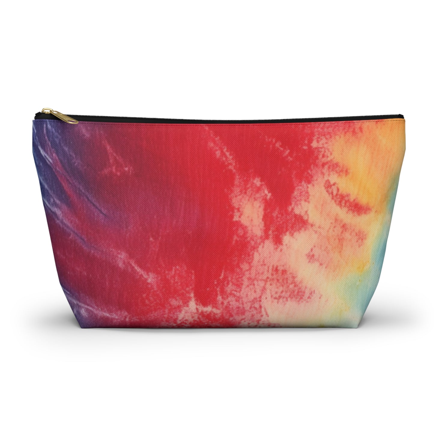 Rainbow Tie-Dye Denim: Vibrant Multi-Color, Fabric Design Spectacle - Accessory Pouch w T-bottom