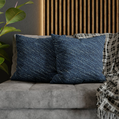 Denim-Inspired Design - Distinct Textured Fabric Pattern - Spun Polyester Square Pillow Case