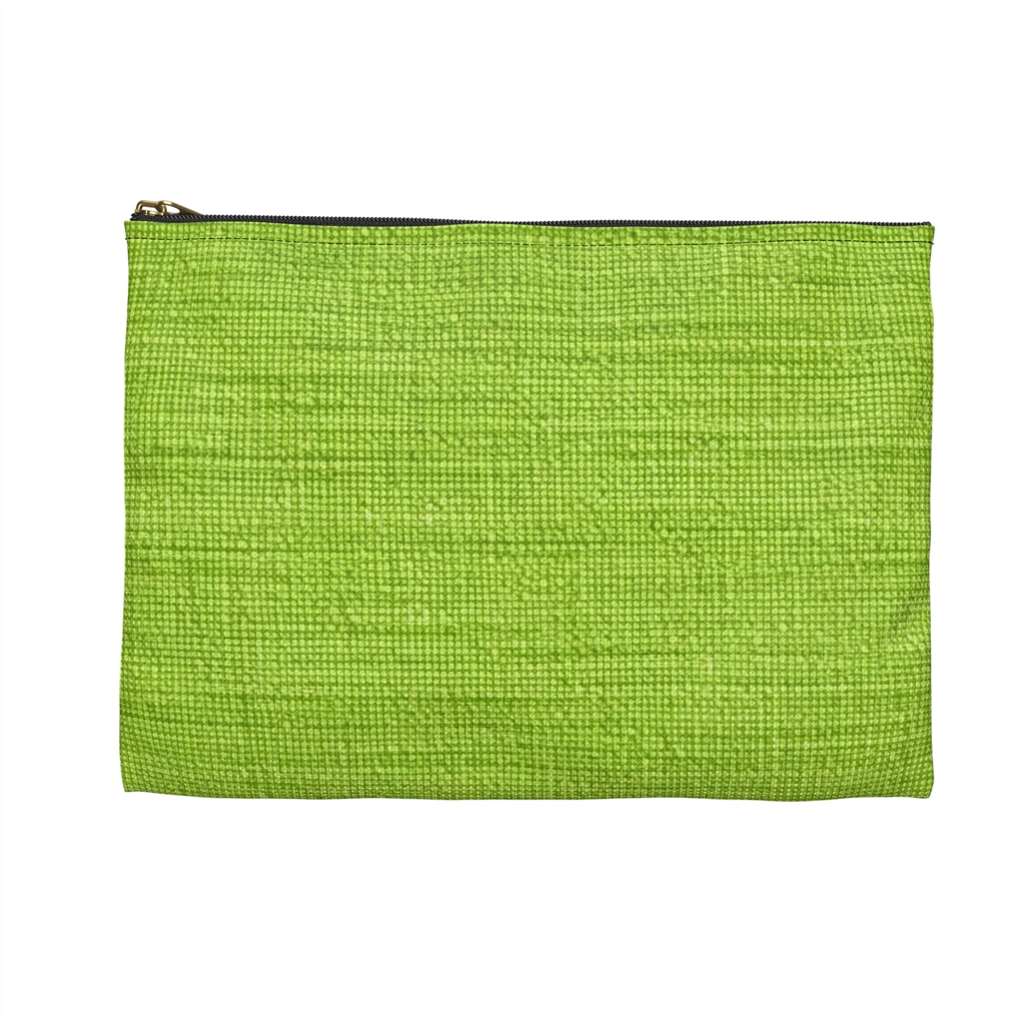 Lush Grass Neon Green: Denim-Inspired, Springtime Fabric Style - Accessory Pouch