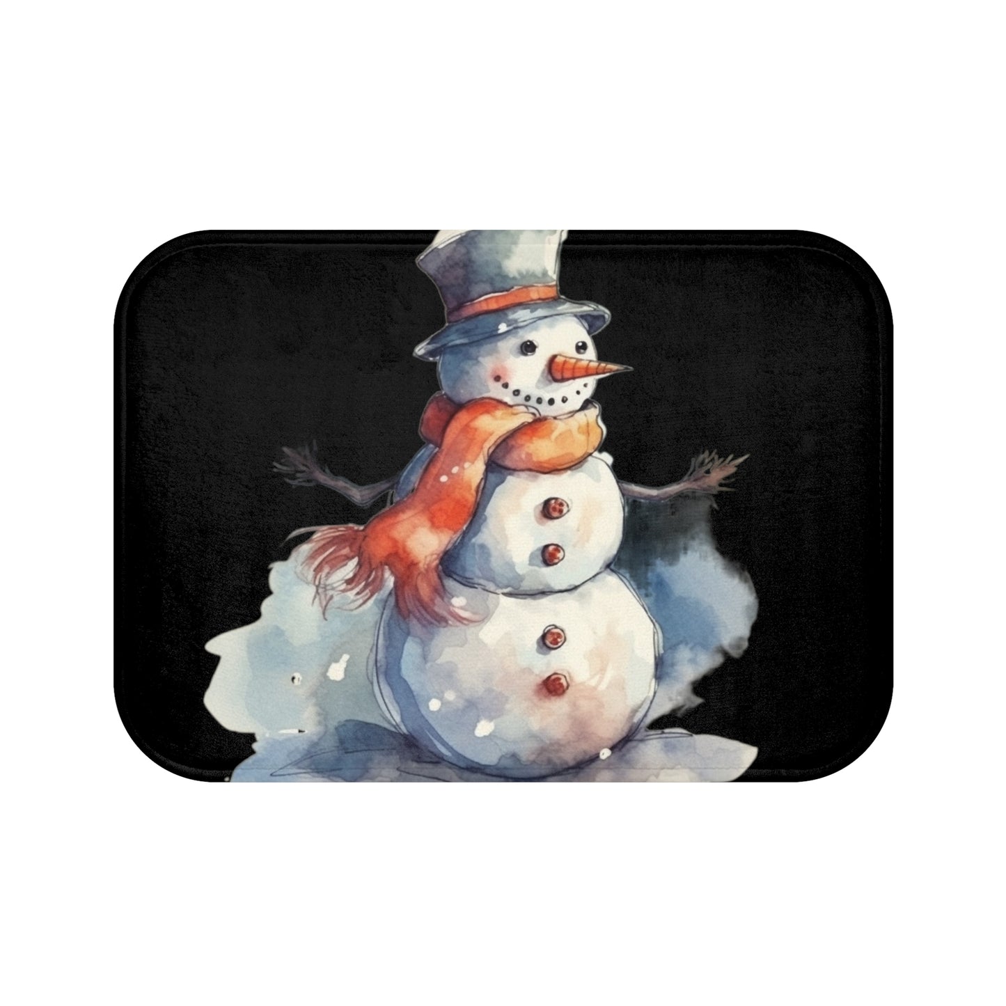 Frosty Winter Snowman Christmas - Bath Mat