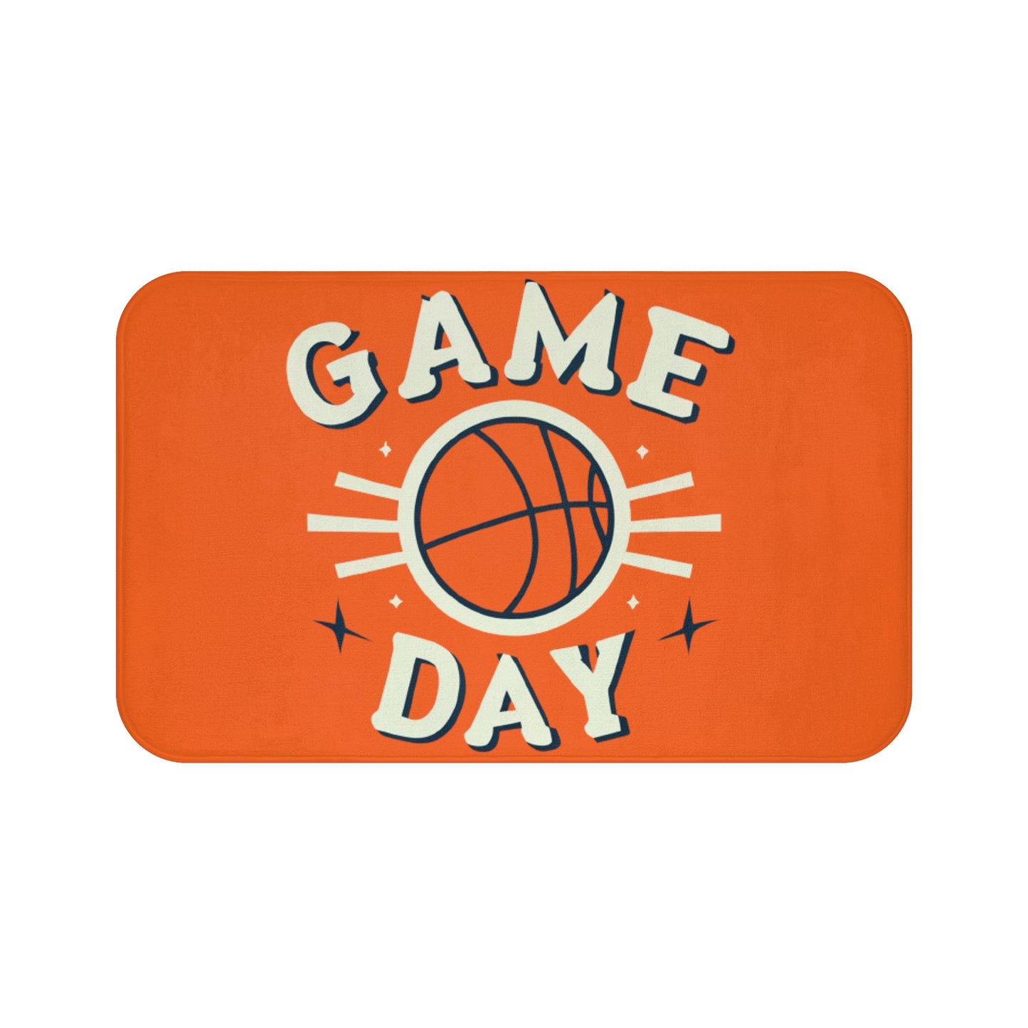 Retro B-Ball Shine - Basketball Game Day Celebration Old School - Bath Mat